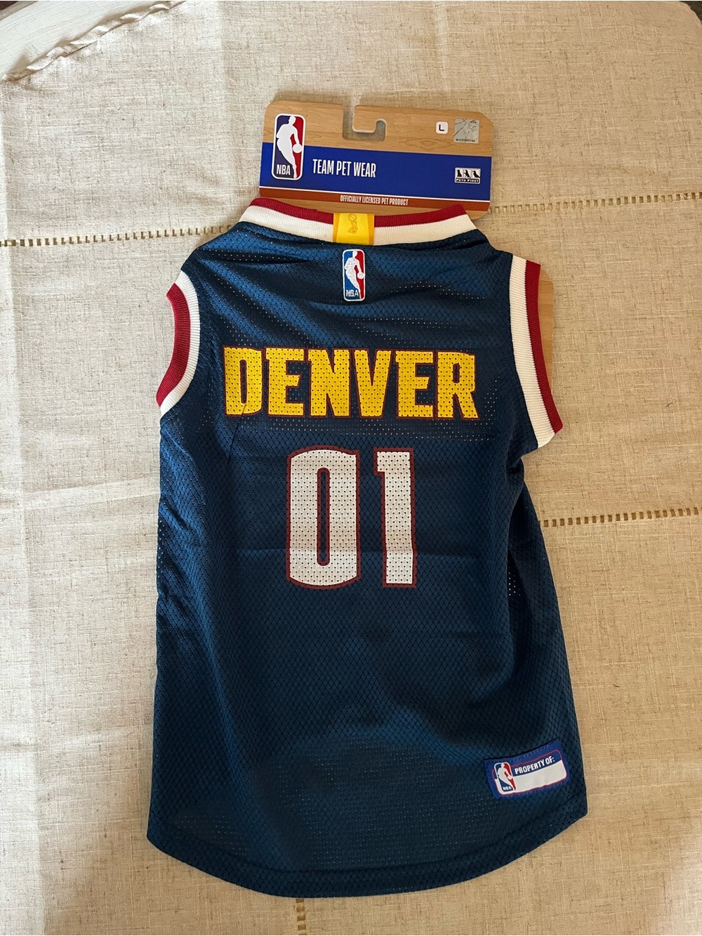 New Pets First NBA Denver Nuggets Basketball Dog & Cat Mesh Jersey, Large